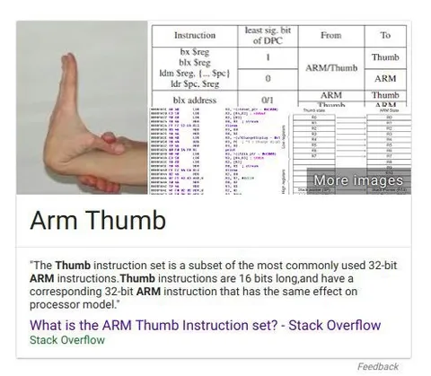 Arm Thumb Explained Literally