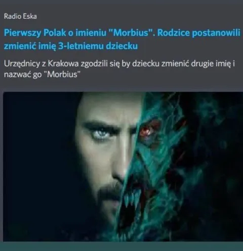 Pierwszy Polak o imieniu Morbius