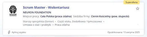 Wolontariusz jako Scrum Master