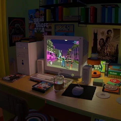 Retro Gaming Desk Setup