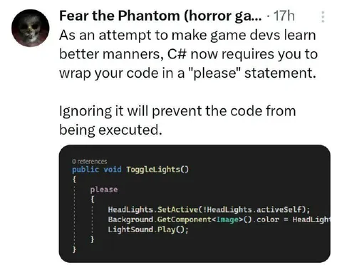 C# Please Statement